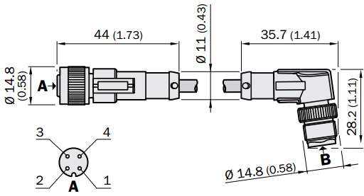 Кабель-переходник DSL-1204-A05MC, для подключения датчика