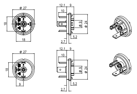 Розетка B302000N2, для клапанного разьема DIN43560-A