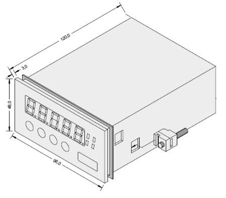 Цифровий індикатор DI35-M, для монтажу в панель з універсальним входом