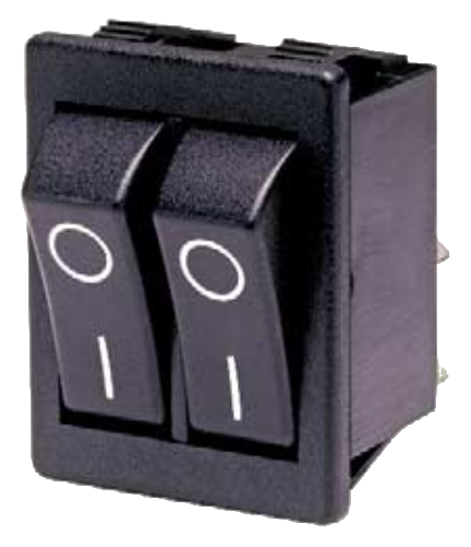 Переключатель клавишный сдвоенный C1500A/C1500AL, без индикации