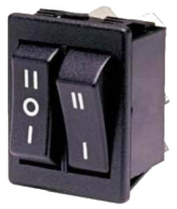 Переключатель клавишный сдвоенный T1520A/T1510AL, без индикации