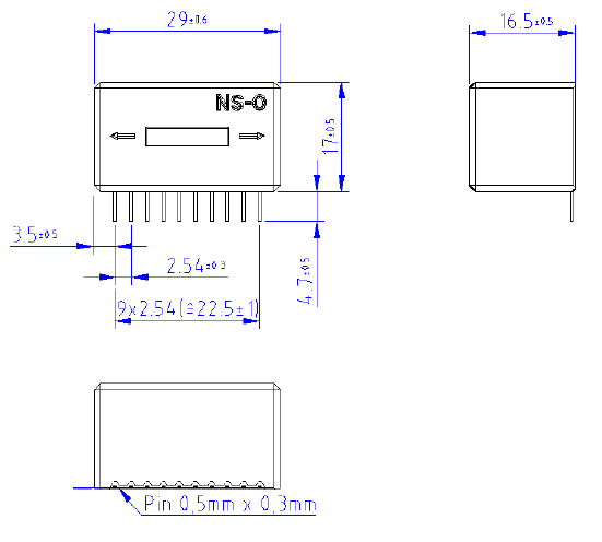 Датчик угла наклона (инклинометр) G-NSE-001, одноосный