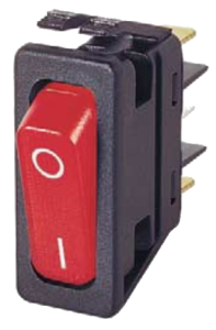 Переключатель клавишный брызгозащищенный H6003AL, одинарный с индикацией