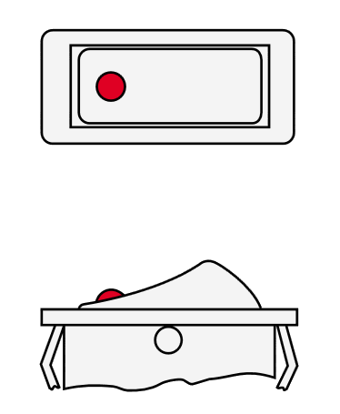Переключатель клавишный стандартный T5508PB, одна кнопка с индикаторным окошком