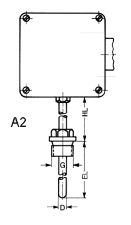 Датчик температури GTMU-MP-AP2, подовжений, з дисплеєм, для неагресивних газів