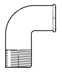Куточок внутрішня різьба-перехідник, зовнішня різьба № 92 пальників, для газової арматури