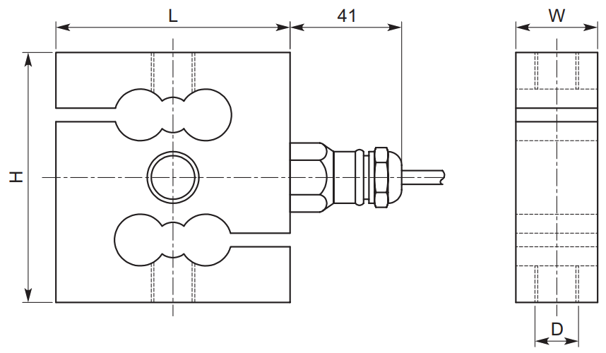 Тензодатчик S-подібний UB1, для вимірювання розтягування і стиснення