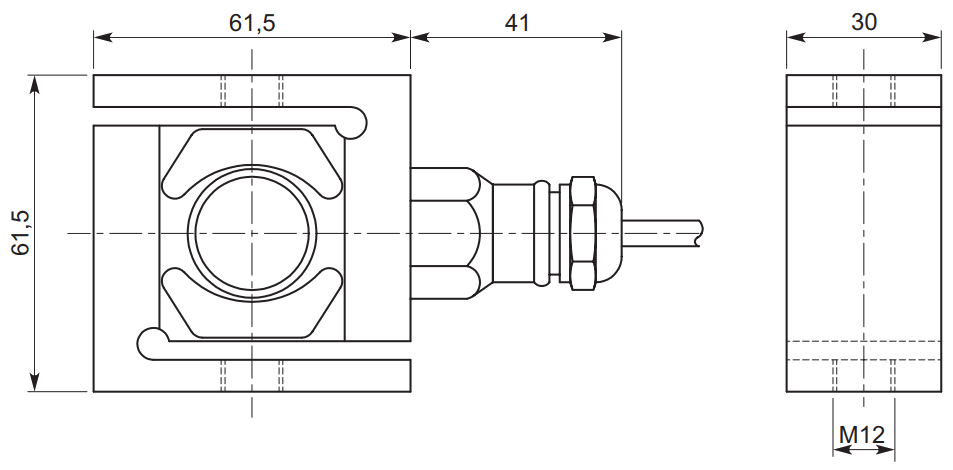 Тензодатчик S-подібний UB6, для вимірювання розтягування і стиснення
