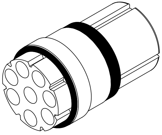 Контактна вставка R15-7+E-ISK-BU, компактний круглий з'єднувач