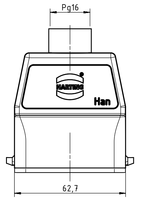 Кабельный кожух Han A Hood Top Entry HC 2 Pegs Pg16, для промышленного применения