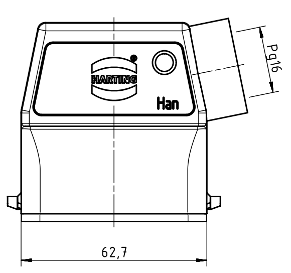 Кабельний кожух Han A Hood Side Entry HC 2 Pegs Pg16, для промислового застосування