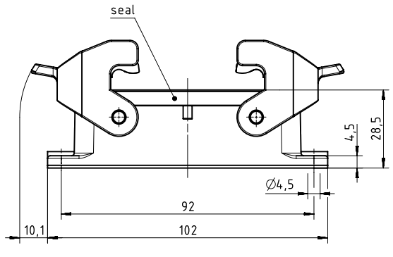 Блочный кожух Han 32A низкая конструкция, с креплением на перегородке