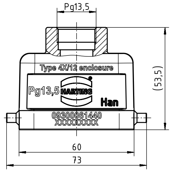 Кабельный кожух Han B-HС LC 2 Pegs Pg 13,5, для промышленого применения
