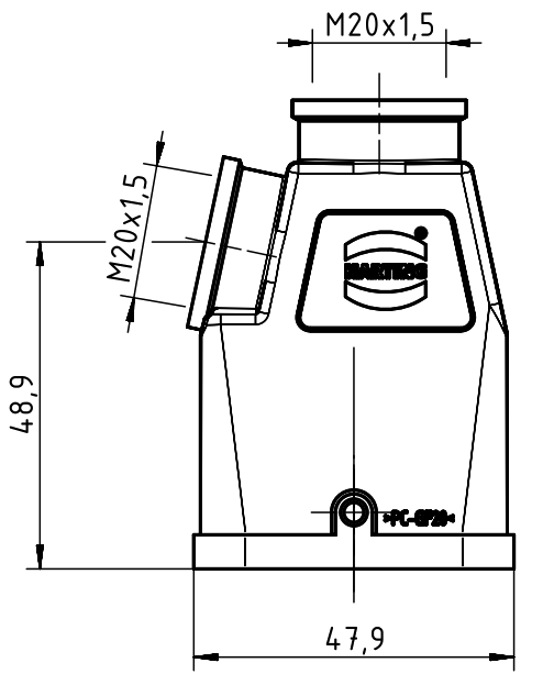 Кабельний кожух Han-Compact hood TE/SE M20, компактний