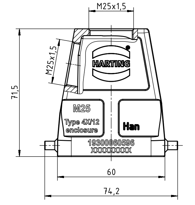 Кабельний кожух Han 6B-HTE/HSE-M25, для промислового застосування