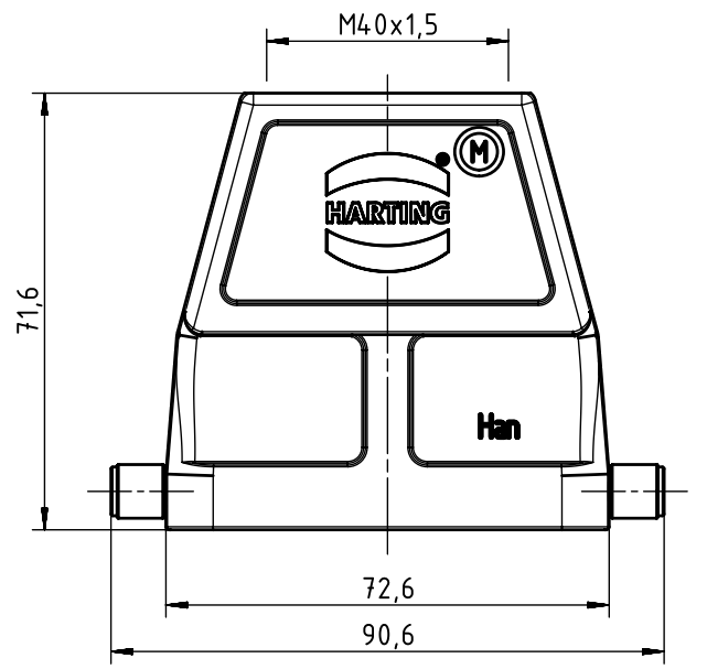 Кабельний кожух Han 10B-HTE-R-M40, для промислового застосування