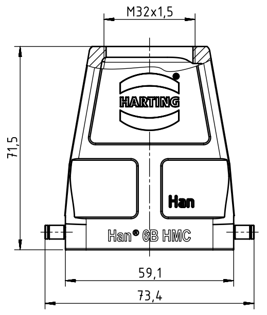 Кабельный кожух Han 6B-HMC-HTE-R-M32,  для большого количества циклов сочленения