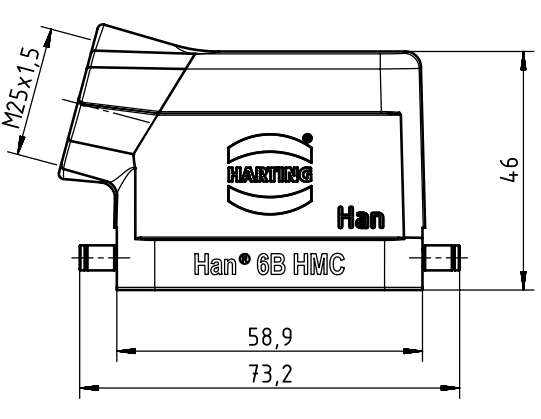 Кабельний кожух Han 6B-HMC-HSE-R-M25, для великої кількості циклів зчленування
