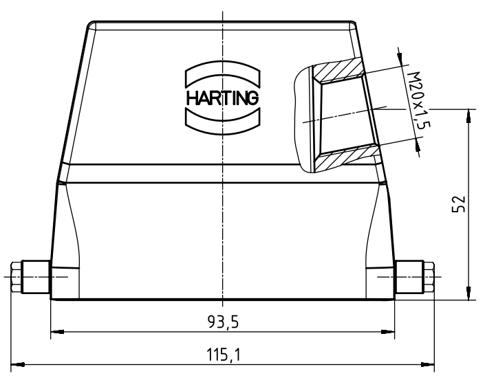 Кабельный кожух Han-INOX 10B-gs-R-M20,для применения в жестких условиях окружающей среды