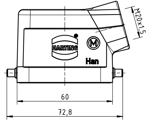 Кабельный кожух Han 6EMC/B-HSE-M20,для применения в системах с повышенными требованиями по ЭМС